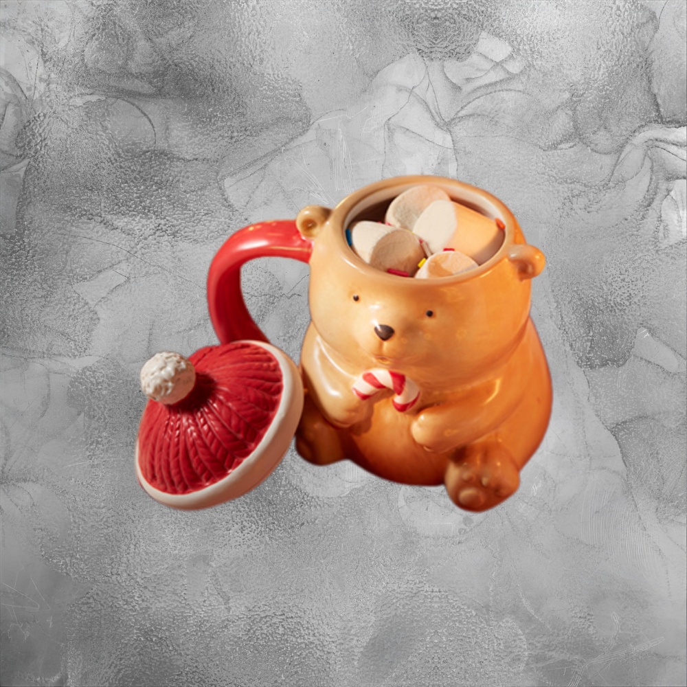 Cozy Holiday Bear Mug For Hot Cocoa Lovers Warm Christmas Ceramic Cup
