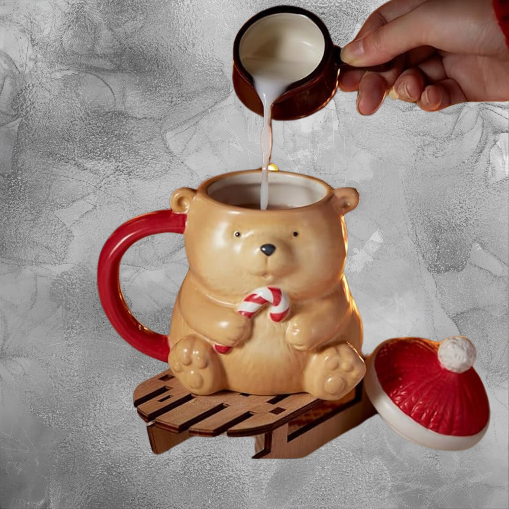 Cozy Holiday Bear Mug For Hot Cocoa Lovers Warm Christmas Ceramic Cup