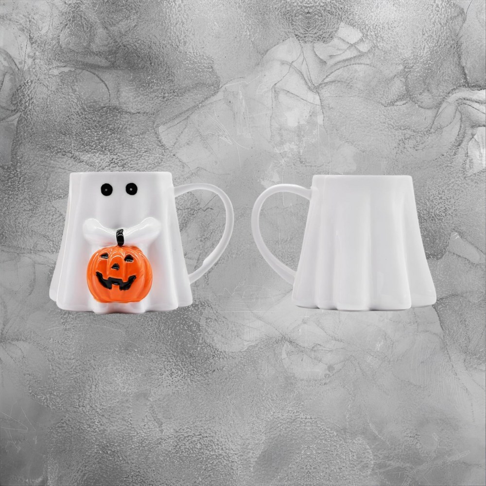 Cute Ghost Mug With Lid For Halloween Nights Cozy Ceramic Cup