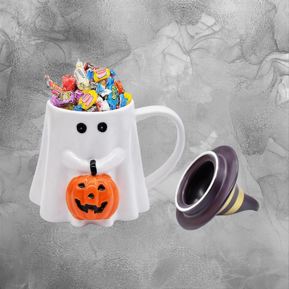 Cute Ghost Mug With Lid For Halloween Nights Cozy Ceramic Cup