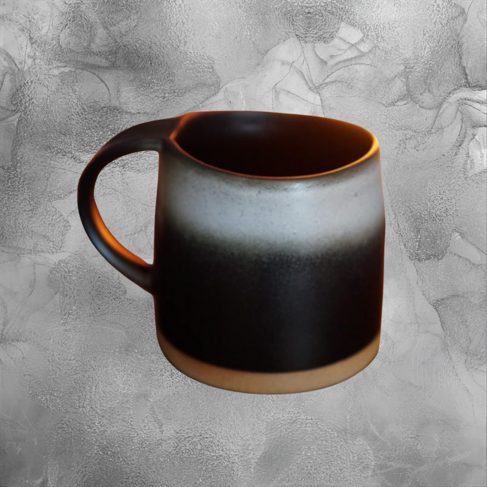 Set 2 Matte Black Stoneware Mug Rustic Minimalist Coffee Cup For Calm Cozy Mornings