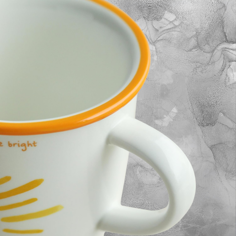 Sunshine Ceramic Mug Cozy Morning Vibes Cheerful Yellow Coffee Cup