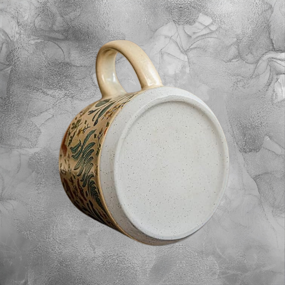 Botanical Ceramic Mug Cozy Coffee Cup For Slow Mornings Rustic Cottage Home Vibe