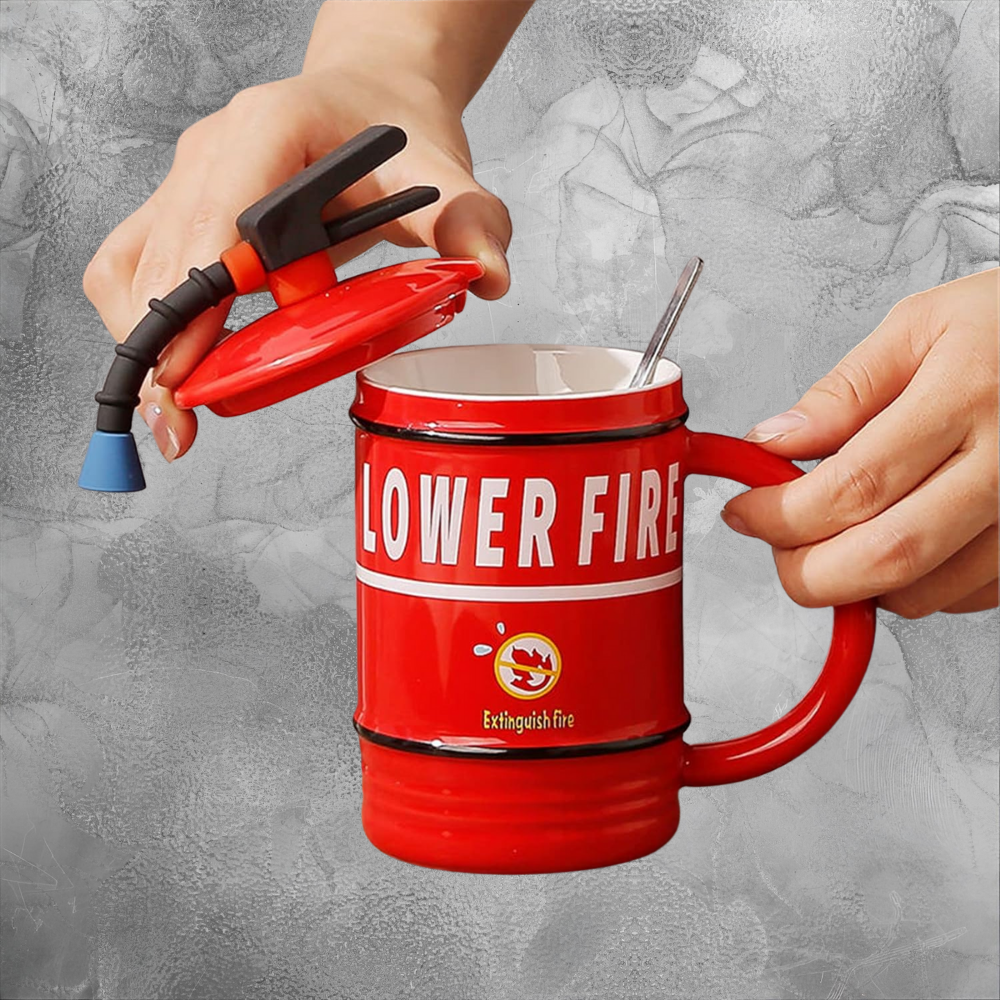 Fire Extinguisher Mug Funny Gift For Coffee Lovers Cozy Everyday Cup