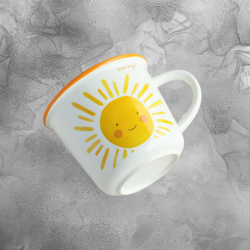 Sunshine Ceramic Mug Cozy Morning Vibes Cheerful Yellow Coffee Cup