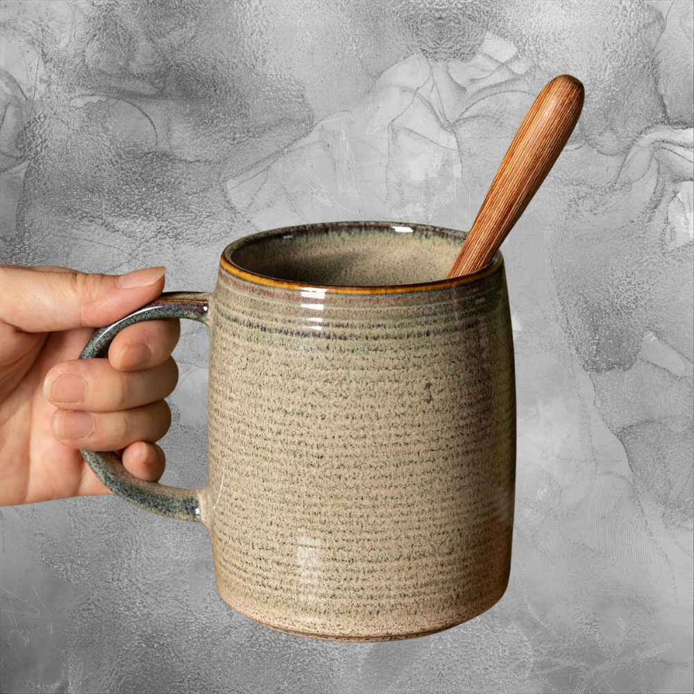 Cozy Minimalist Ceramic Mug Warm Coffee Cup For Calm Mornings Rustic Home