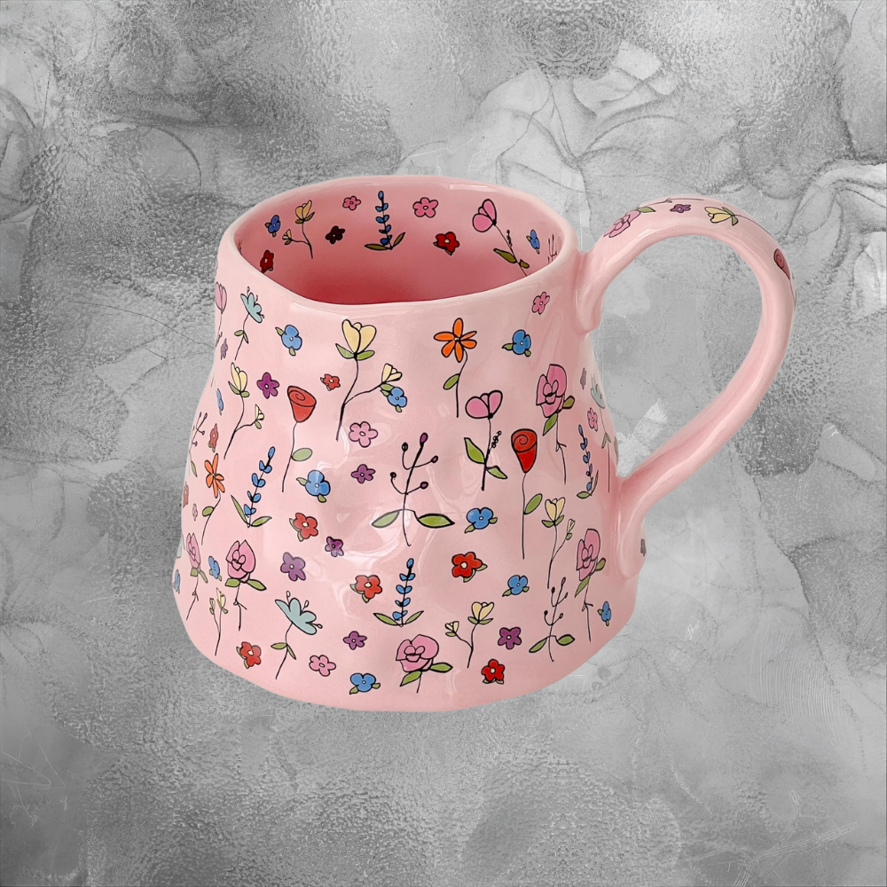 Floral Ceramic Mug Cozy Morning Gift For Her Cottagecore Coffee Cup